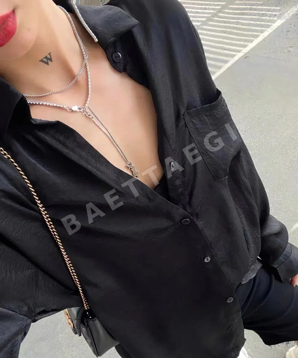 생로랑 레터 황동 목걸이 상세 이미지 5