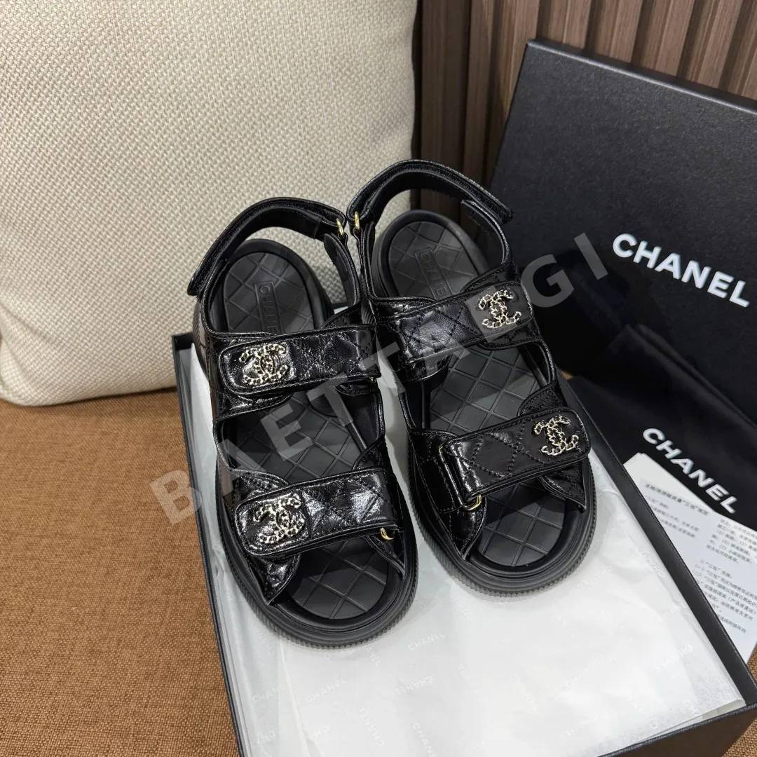 샤넬 플랫폼 벨크로 비치 샌들 34884