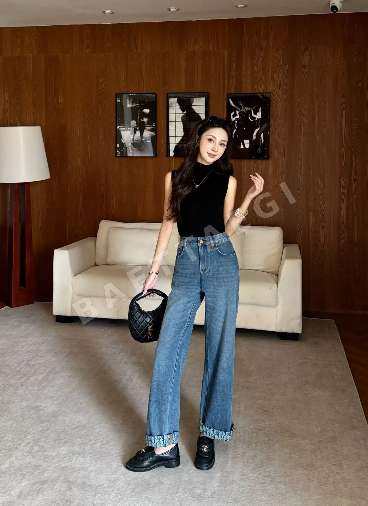 디올 스트레이트 레그 여성 데님 바지 상세 이미지 1