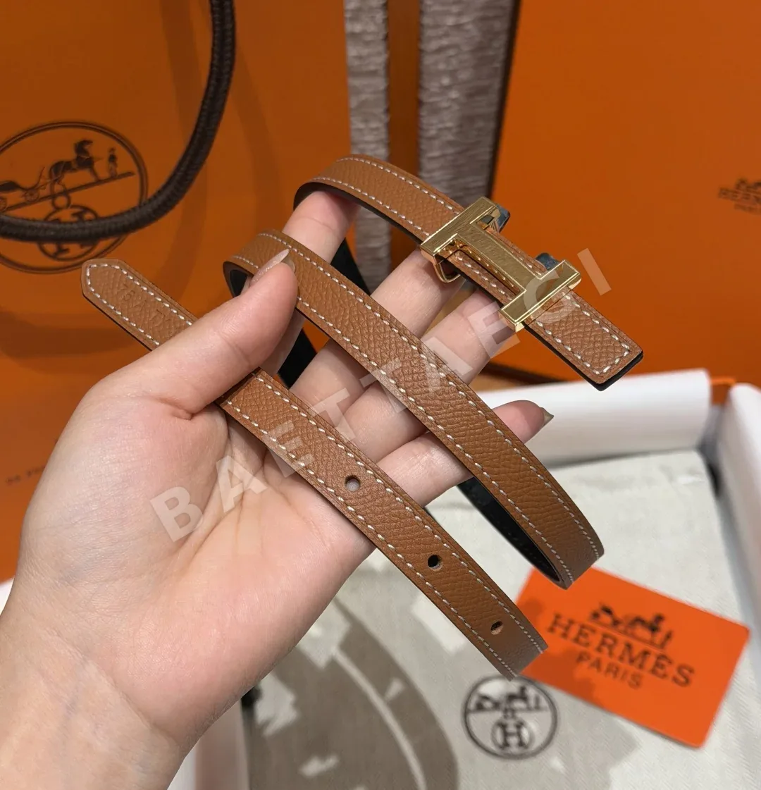 에르메스 미니 H 버클 양면 가죽 벨트 177746
