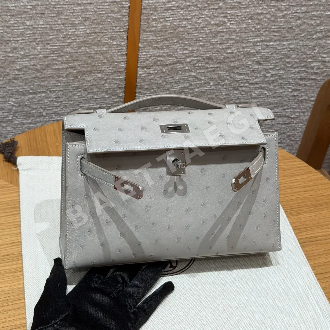에르메스 켈리 포치 타조 가죽 가방 192803