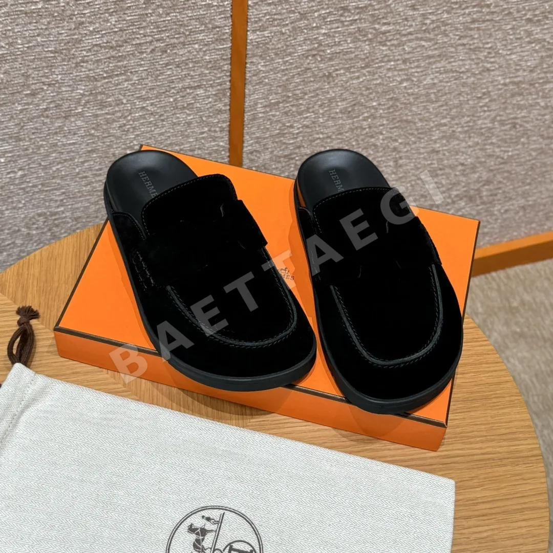 에르메스 191 고 뮬 스웨이드 신발 8327 상세 이미지 8