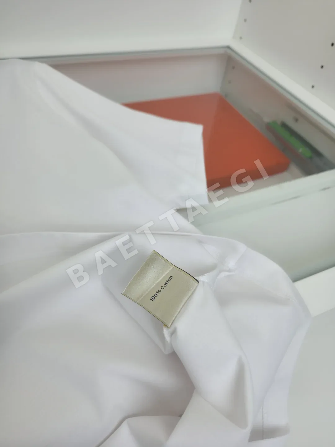 에르메스 칫솔 자수 슬림핏 코튼 반팔 티셔츠 상세 이미지 8
