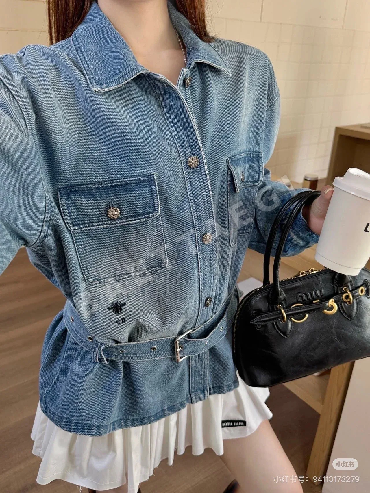디올 데님 벨트 여성 자켓 93267