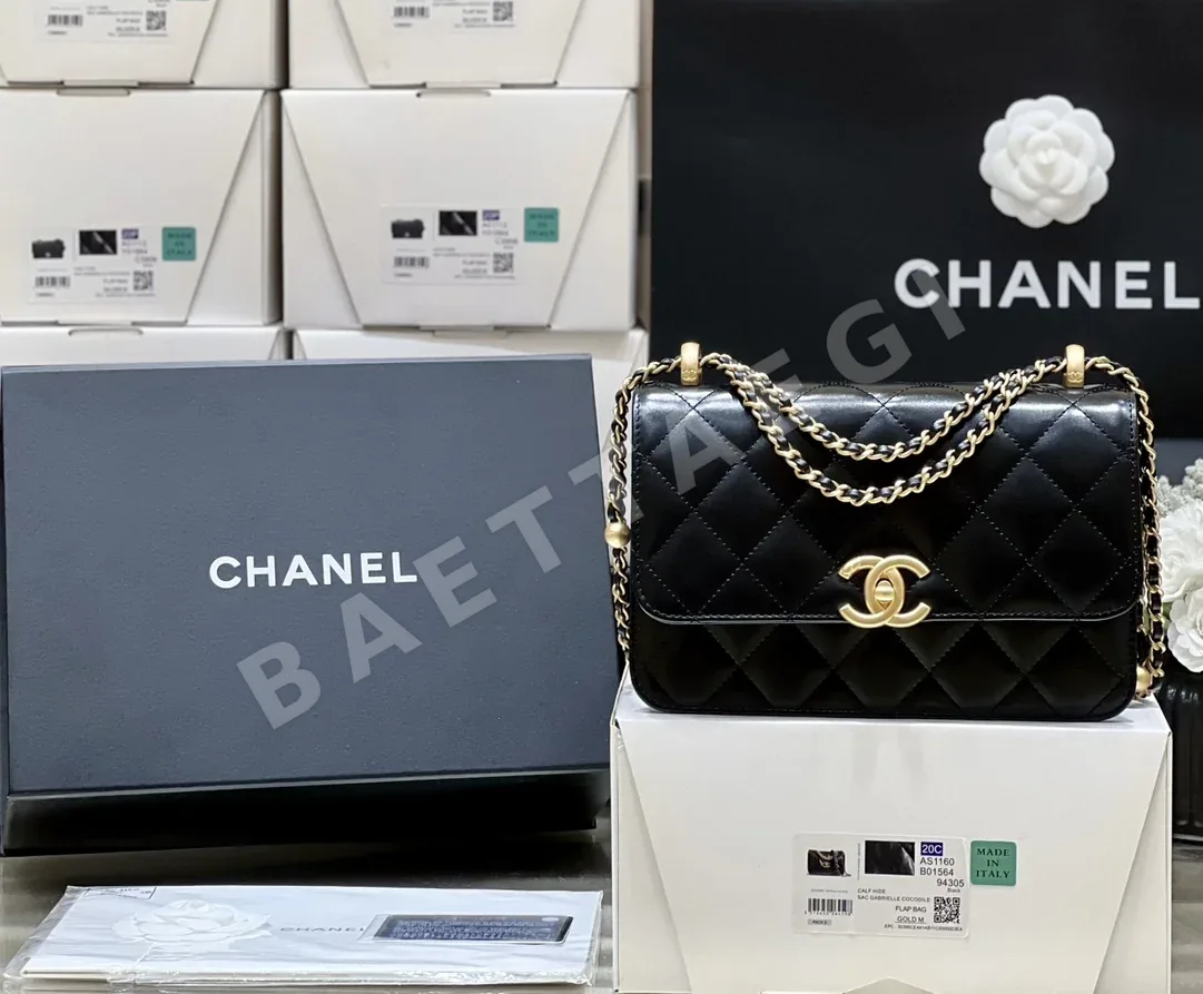 샤넬 메티에 다르 더블 골드 비즈 중형 가방 AP2649 36859