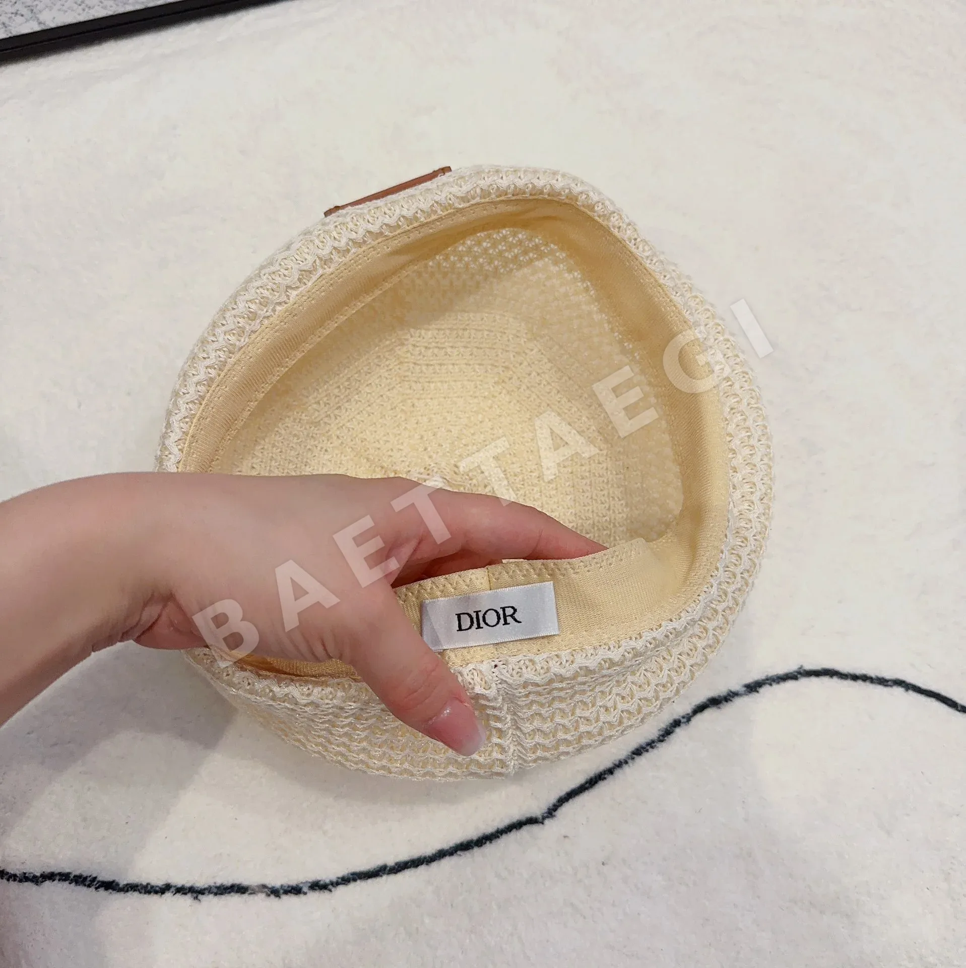 디올 비대칭 밀짚 베레모 상세 이미지 6