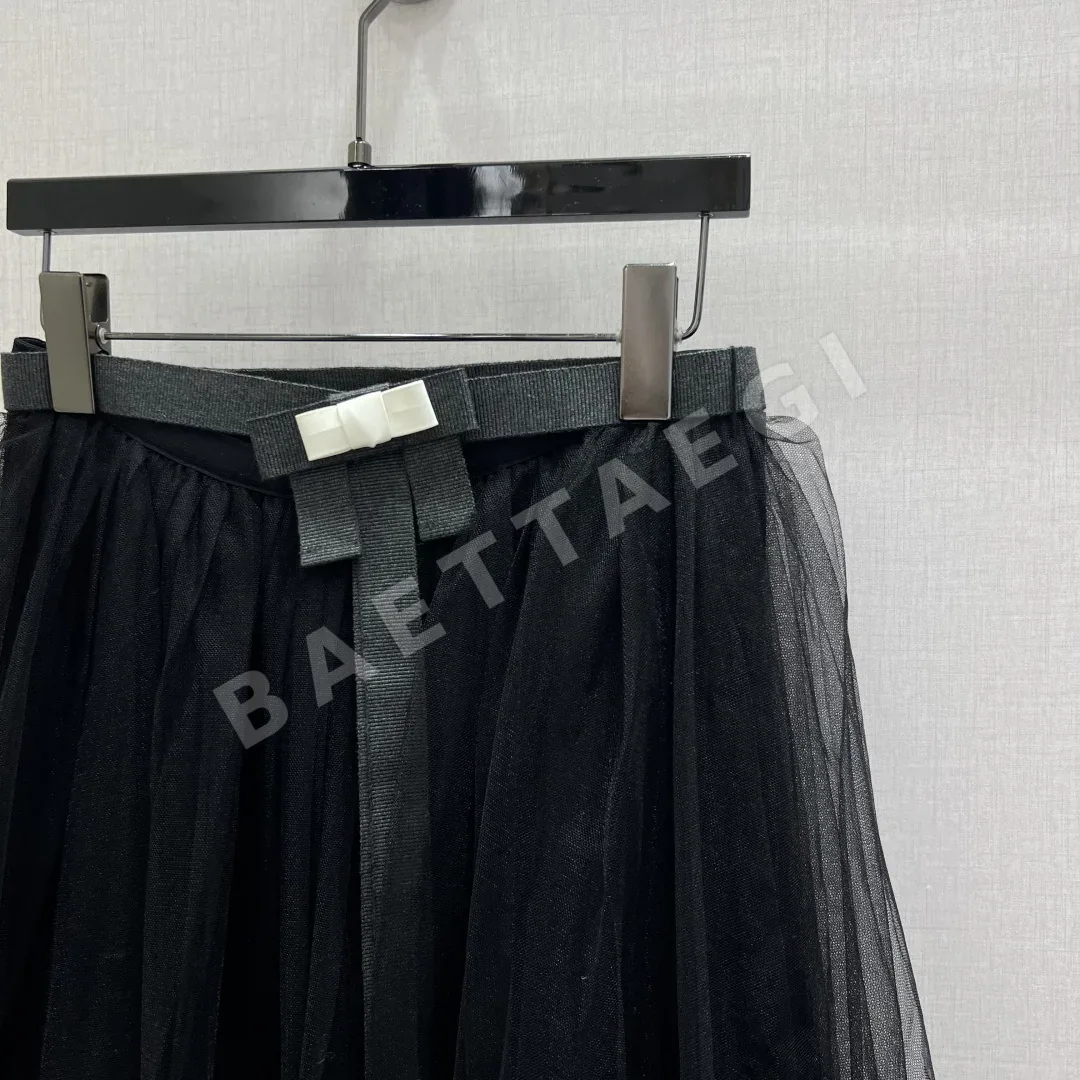 디올 메시 레이어드 미디 스커트 상세 이미지 4