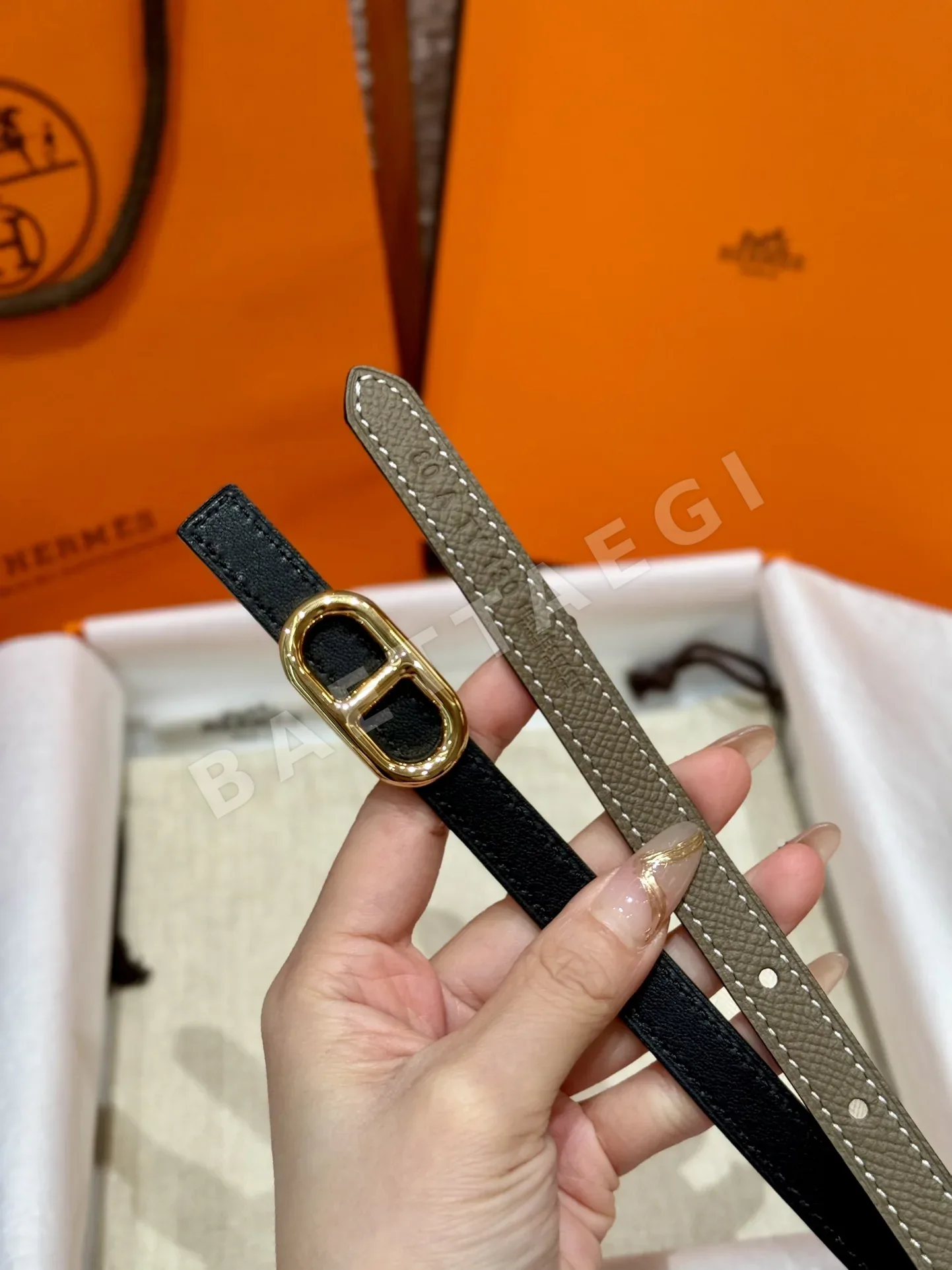 에르메스 셰느당클르 링크 양면 벨트 175214