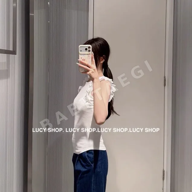 짐머만 프릴 민소매 여성 반팔 티셔츠 상세 이미지 3