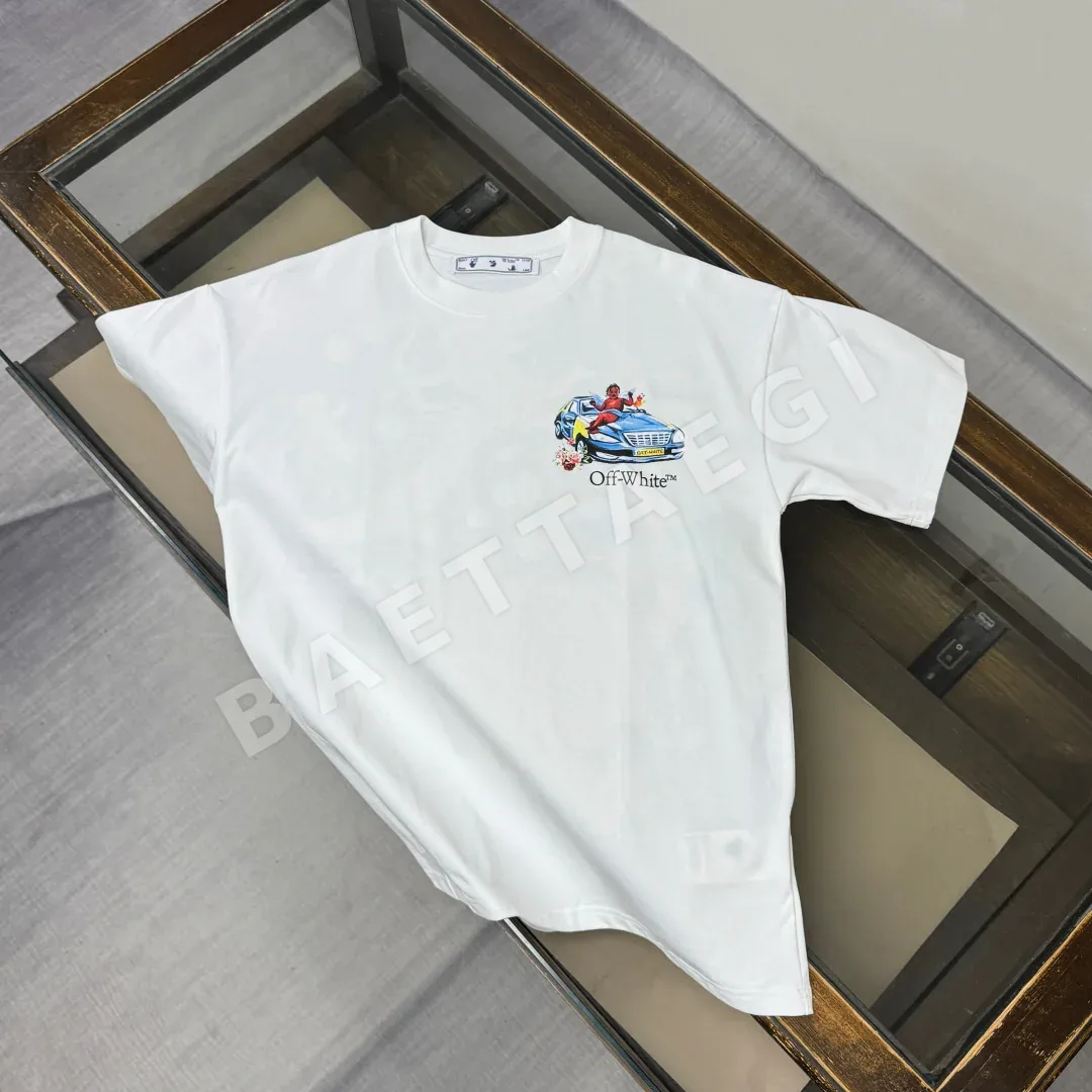오프화이트 크루넥 반팔 티셔츠 87239