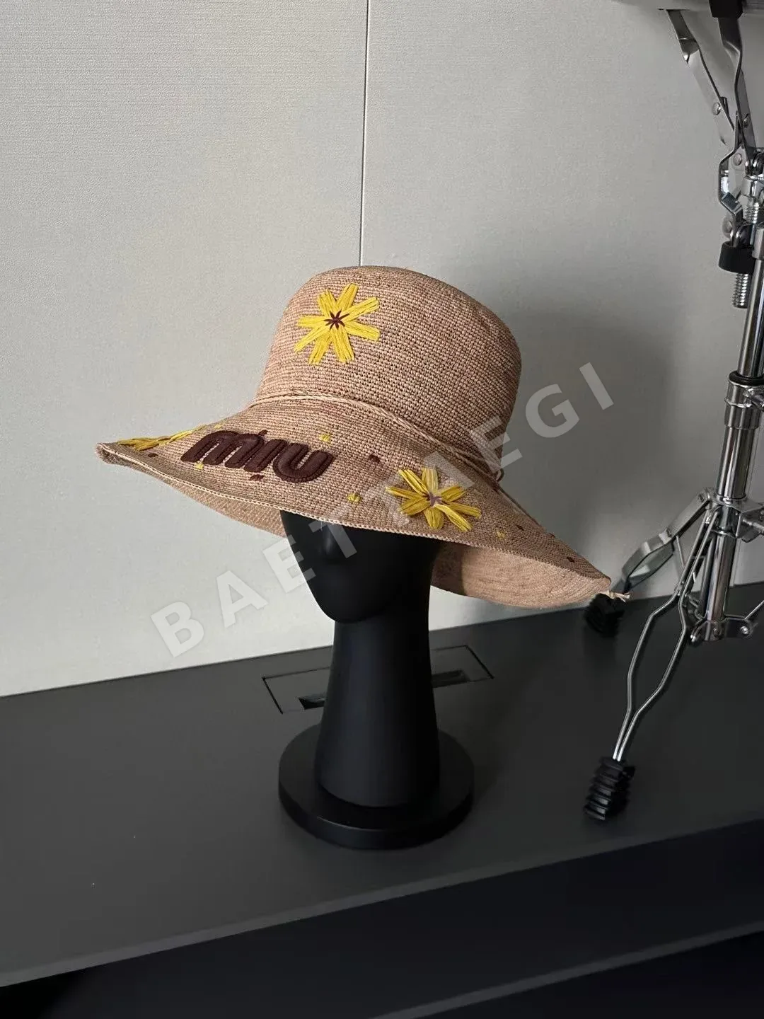 미우미우 라피아 선햇 모자 80938