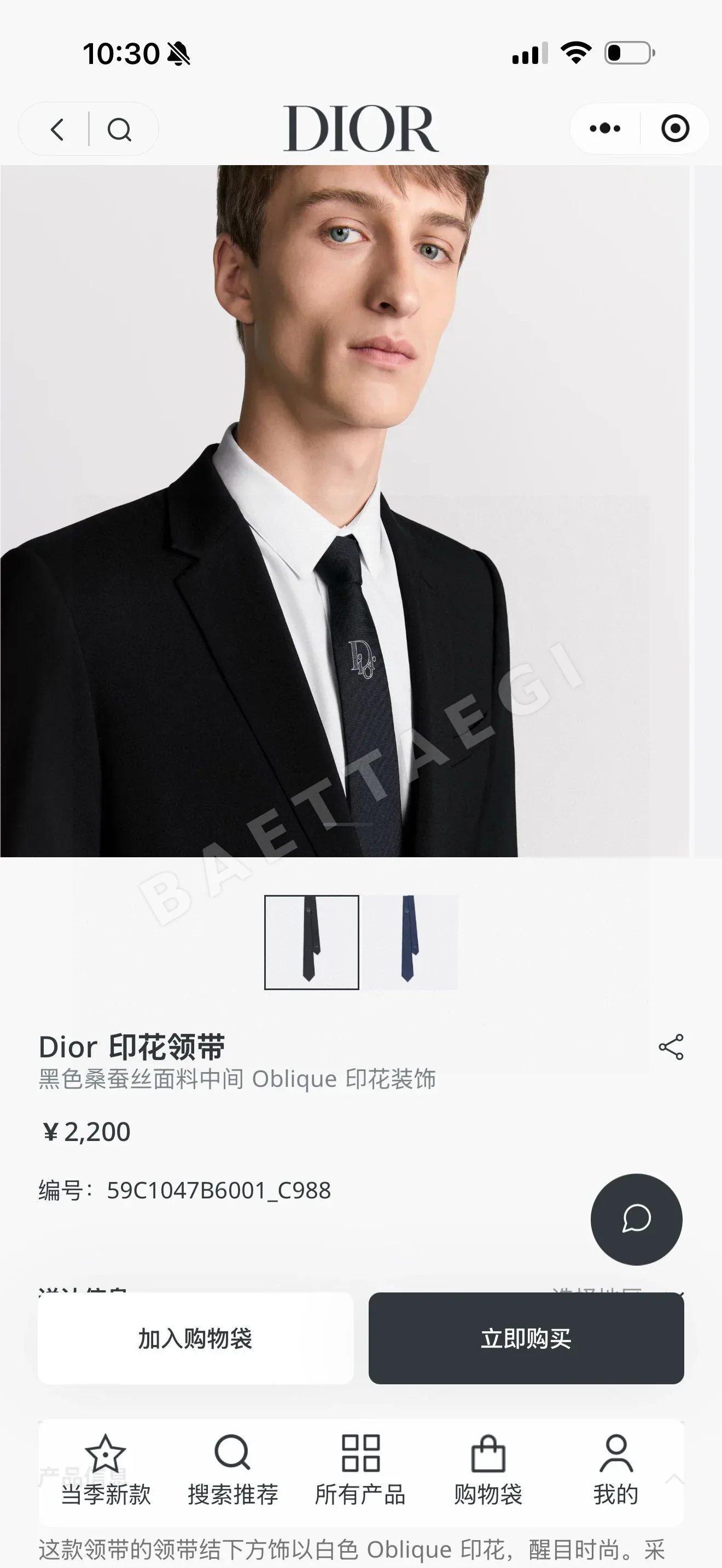 디올 넥타이 89631 Dior Accessories 상세 이미지 2