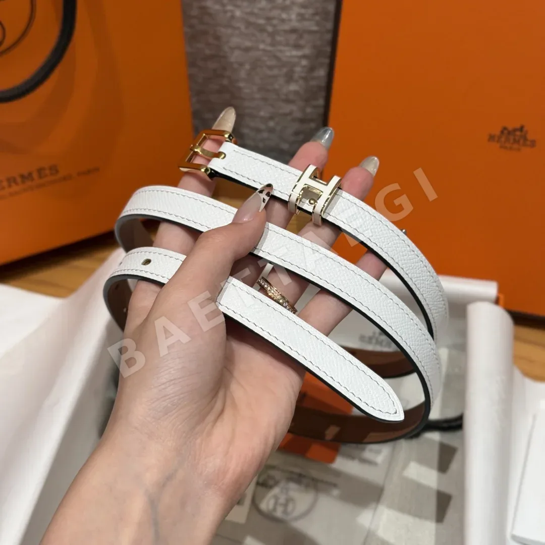 에르메스 H 스위프트 엡손 가죽 양면 벨트 금장 버클 15MM 상세 이미지 3