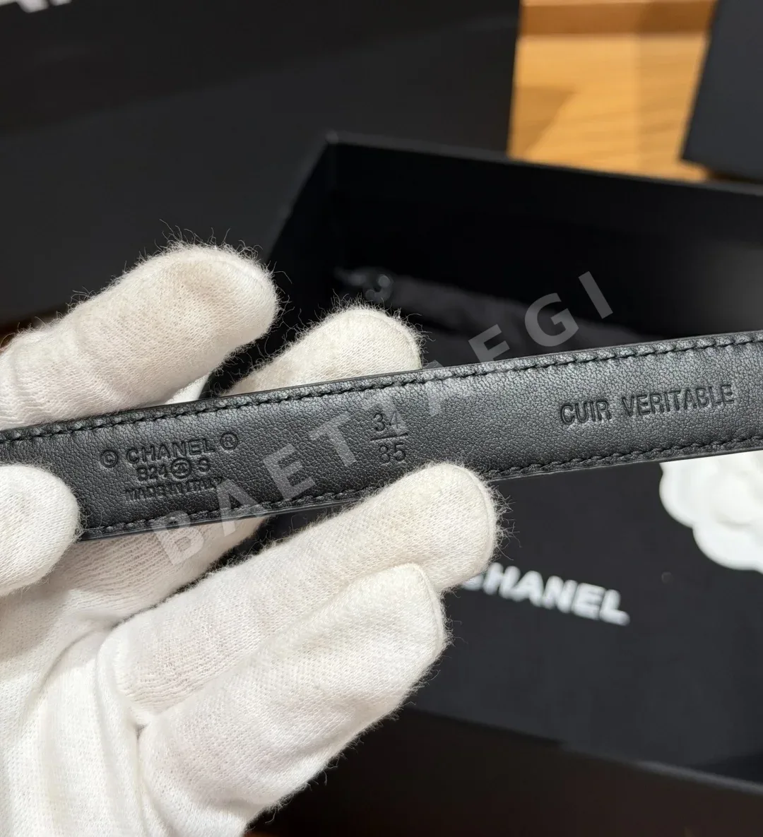 샤넬 퀼팅 램스킨 벨트 20mm 상세 이미지 4