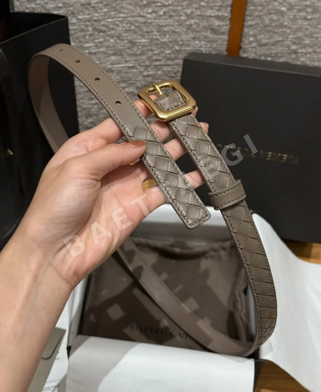 보테가베네타 피코탄 소가죽 인트레차토 벨트 상세 이미지 6