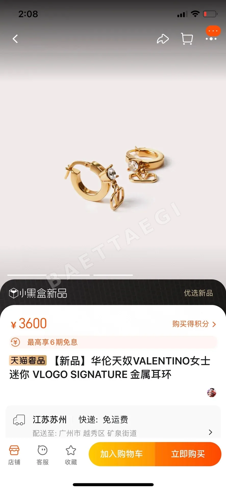 발렌티노 골드 귀걸이 상세 이미지 3