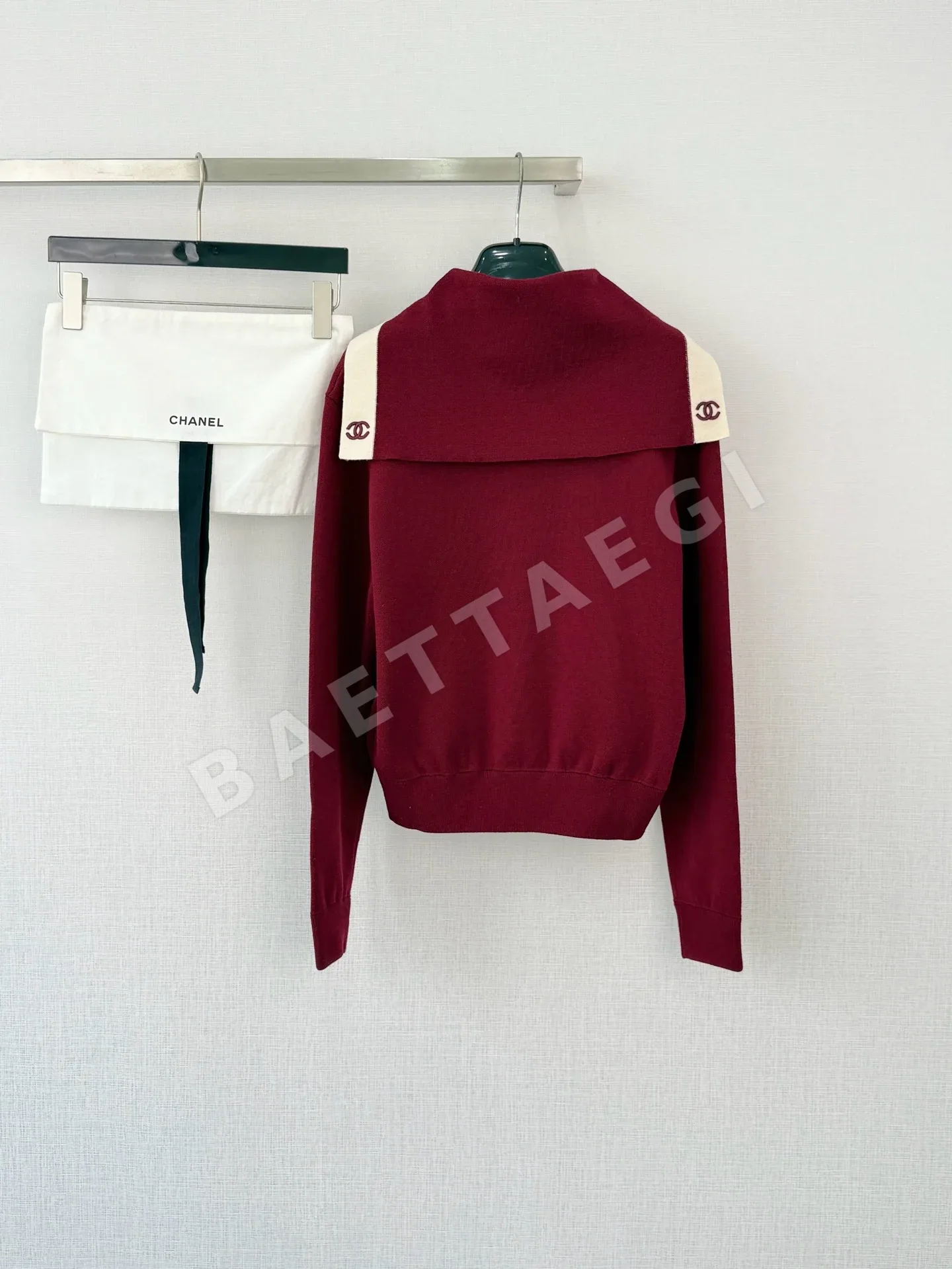 샤넬 네이비 골드 버튼 니트 가디건 상세 이미지 2