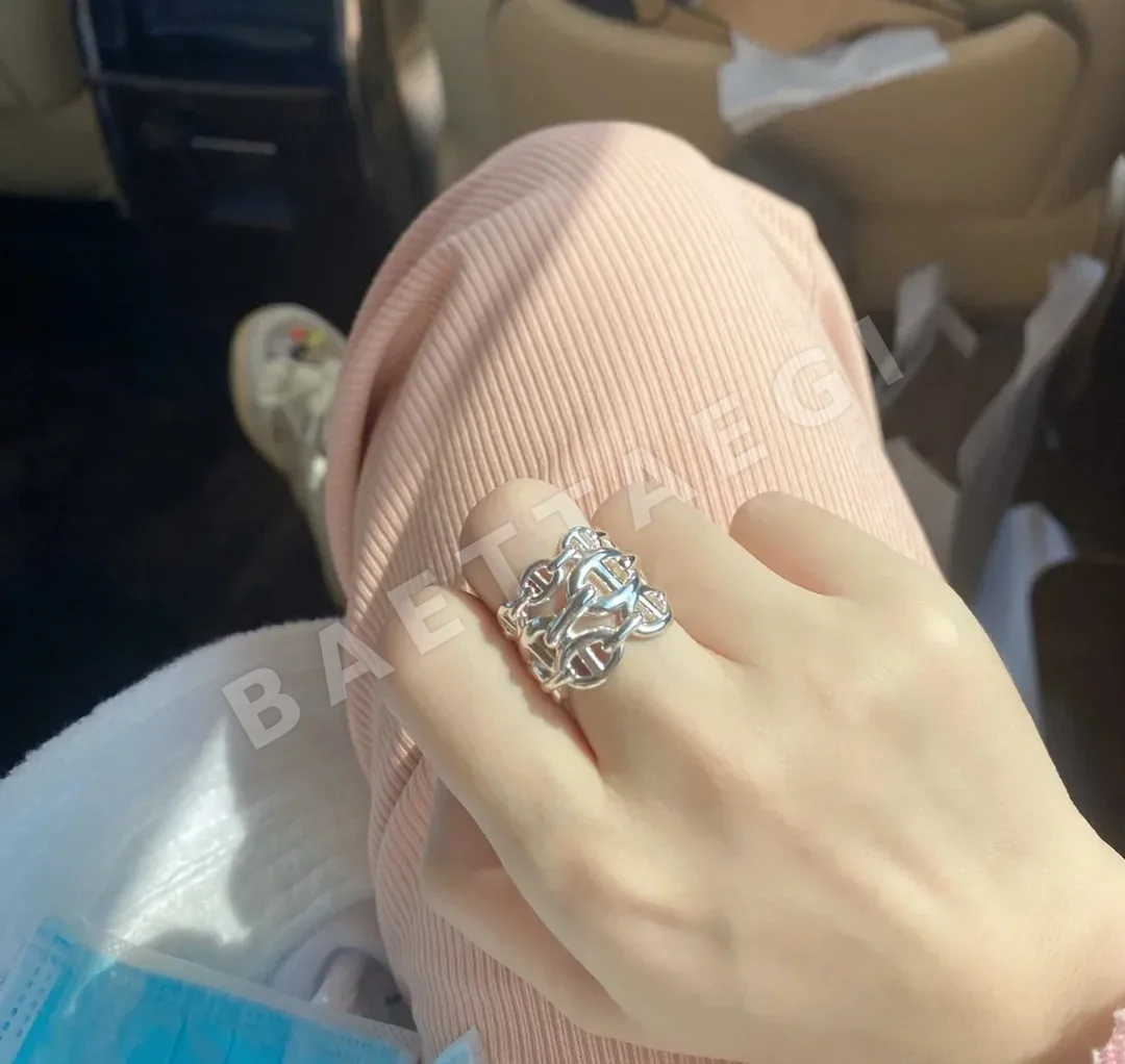 에르메스 돼지코 S925 스털링실버 반지 상세 이미지 2