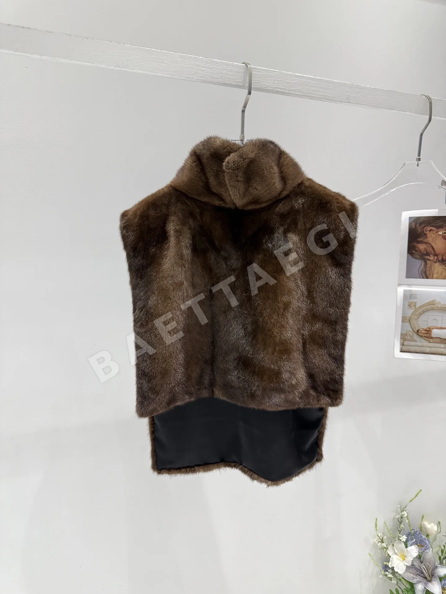 더로우 밍크 숄 조끼 206333