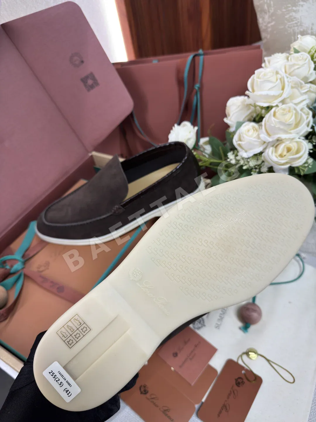 로로피아나 크로코다일 트림 스웨이드 모카신 신발 상세 이미지 9