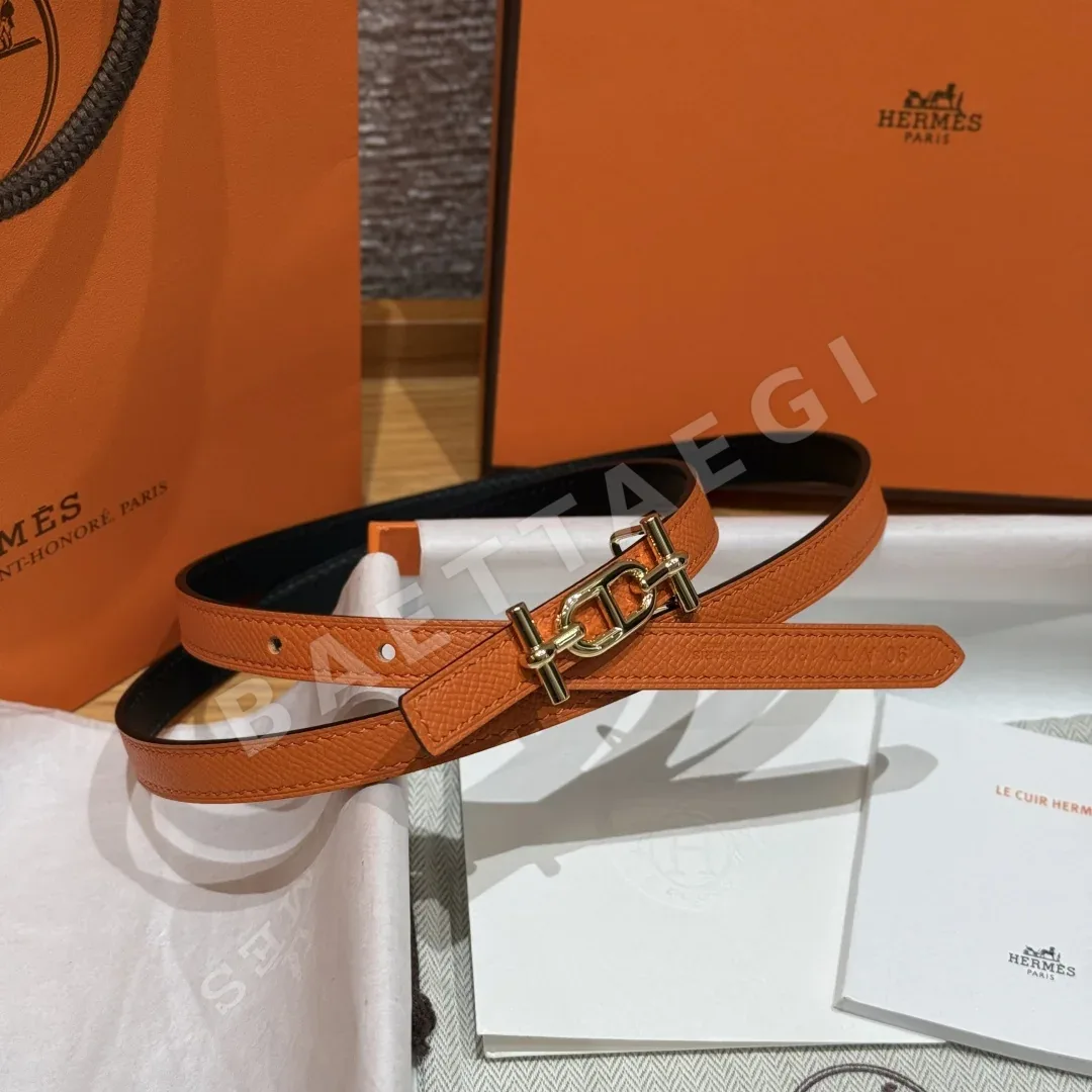 에르메스 슬림 양면 가죽 벨트 상세 이미지 7