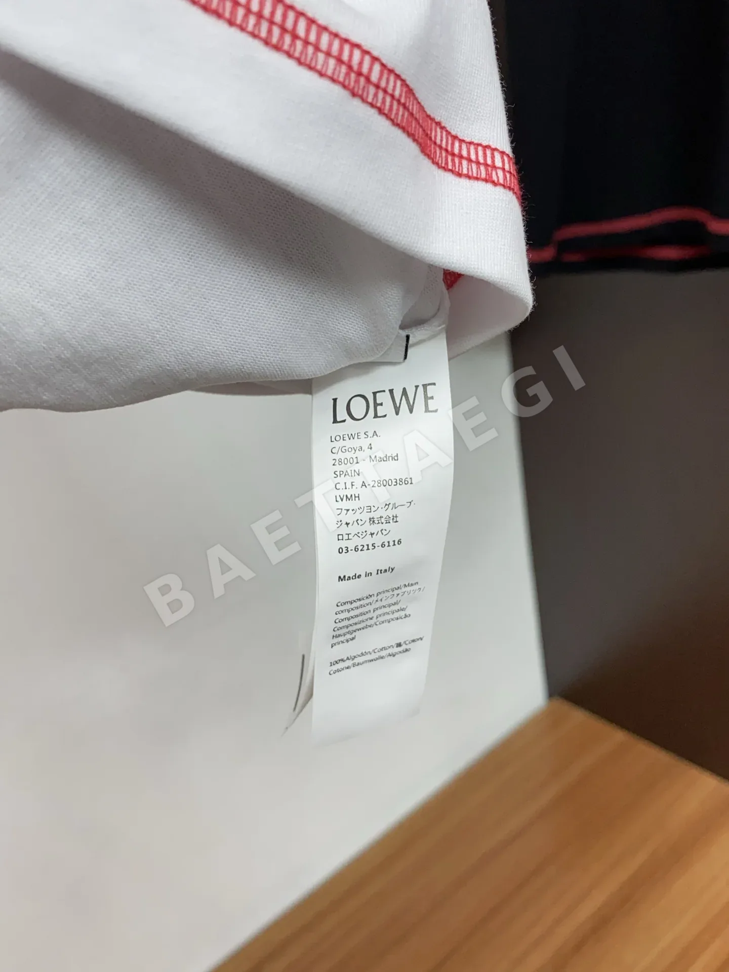로에베 크루넥 코튼 반팔 티셔츠 상세 이미지 6