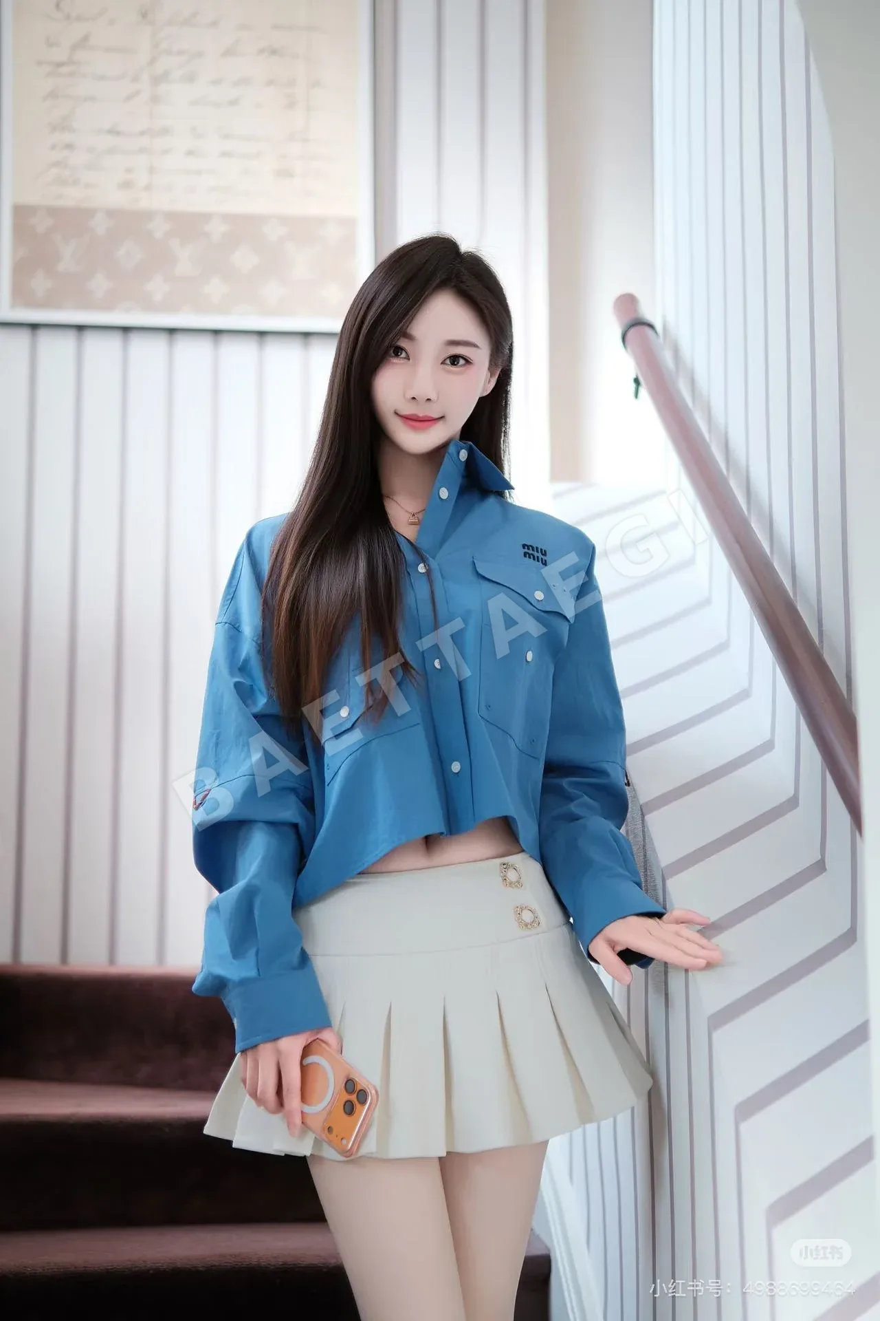 미우미우 라펠 긴소매 포켓 자켓 상세 이미지 2