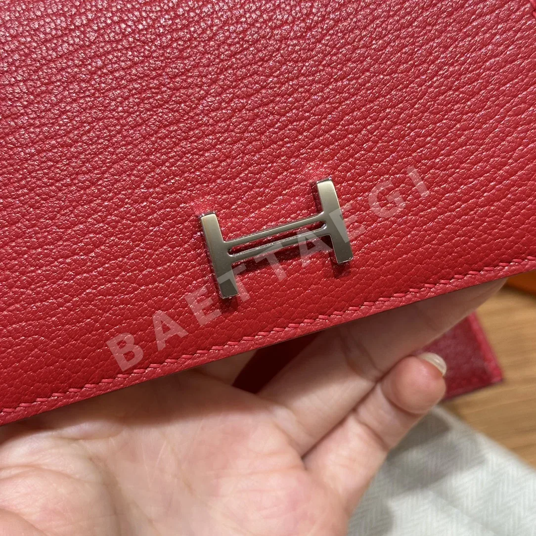 에르메스 베어 3단 접이식 지갑 헬멧 레드 상세 이미지 8