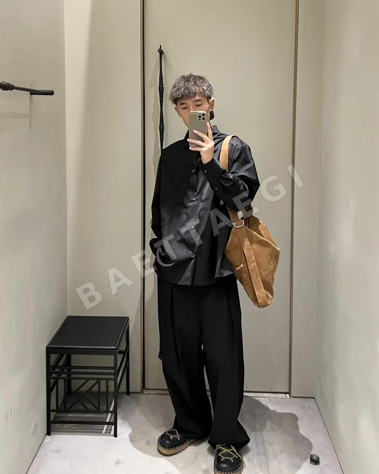 로에베 자카드 코튼 패턴 남성 긴팔 셔츠 상세 이미지 9