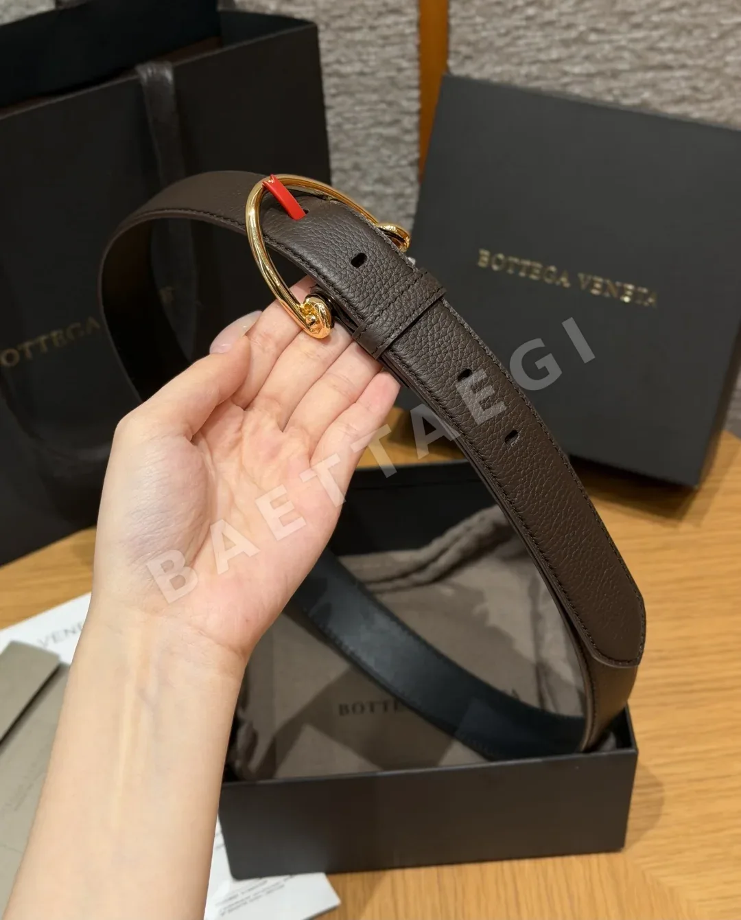 보테가베네타 호스비트 D링 가죽 벨트 상세 이미지 4