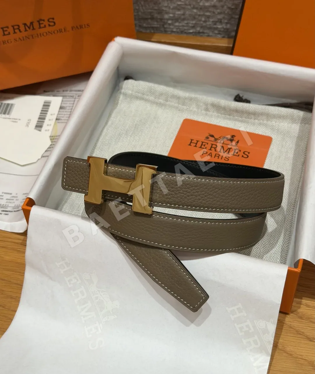 에르메스 미니 콘스탕스 H 메탈 버클 여성용 양면 가죽 벨트 177717