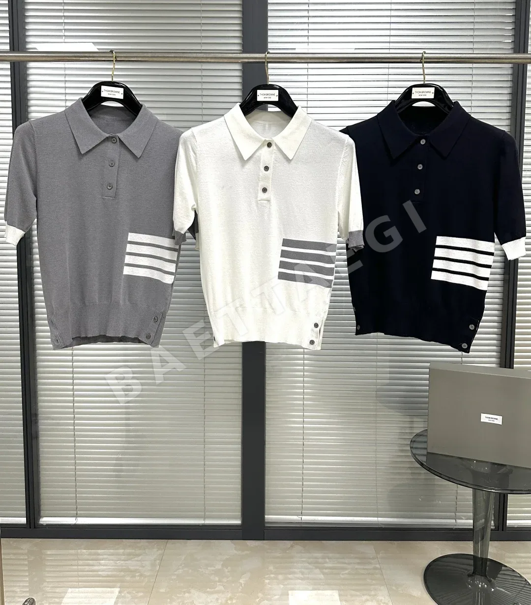 톰브라운 여성 자카드 반팔 티셔츠 159506