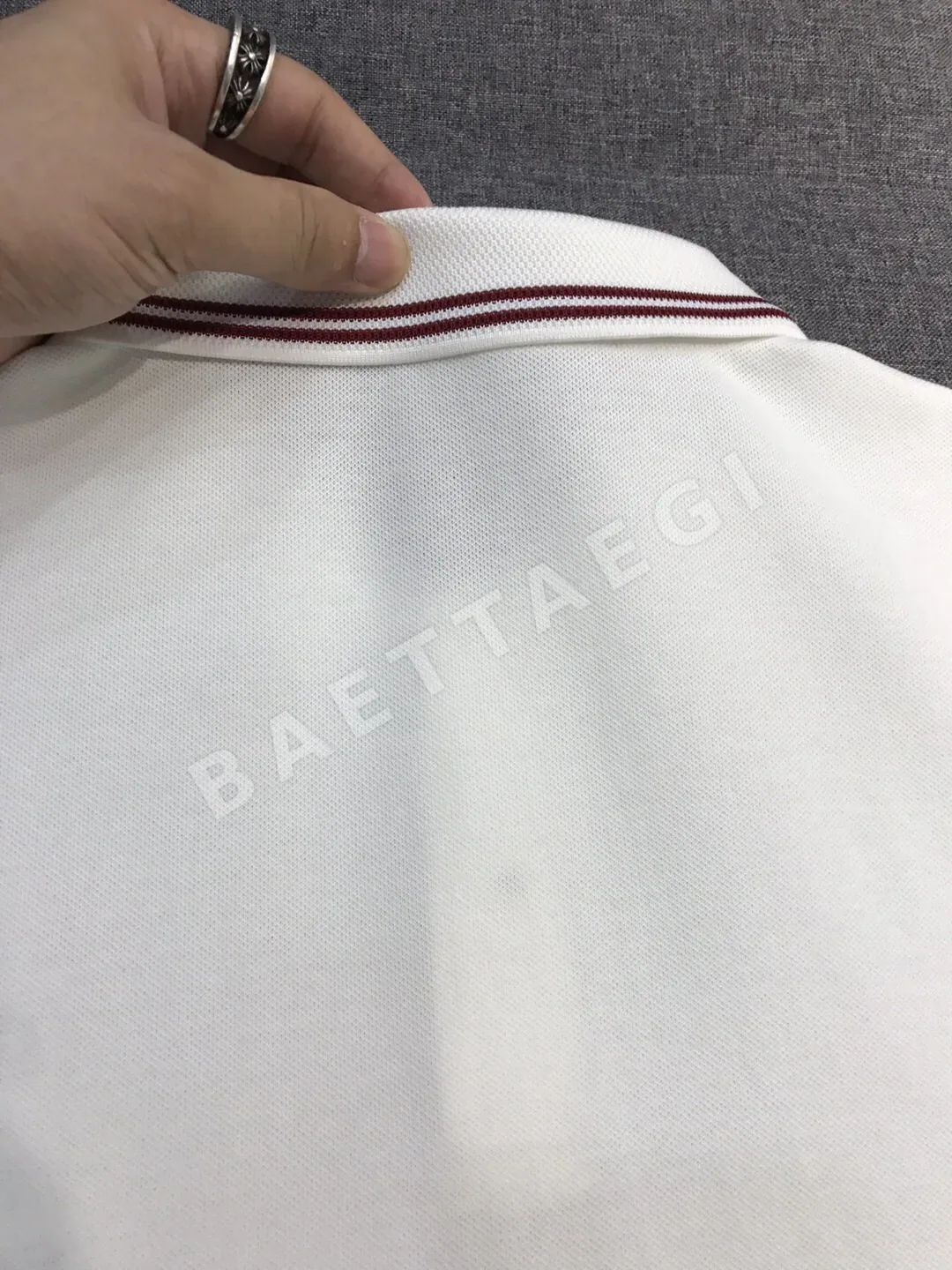 발리 메시 피케 카라 반팔 셔츠 남성용 상세 이미지 5