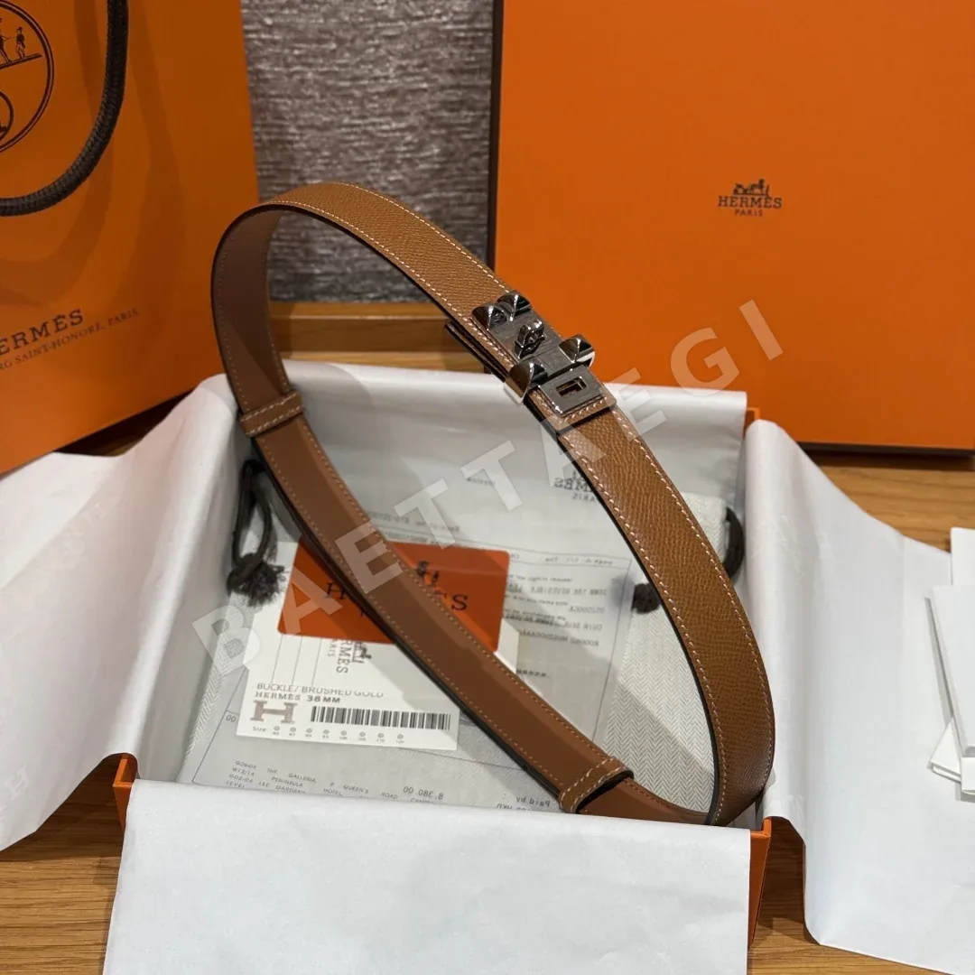에르메스 켈리 버클 카프스킨 여성용 벨트 상세 이미지 5