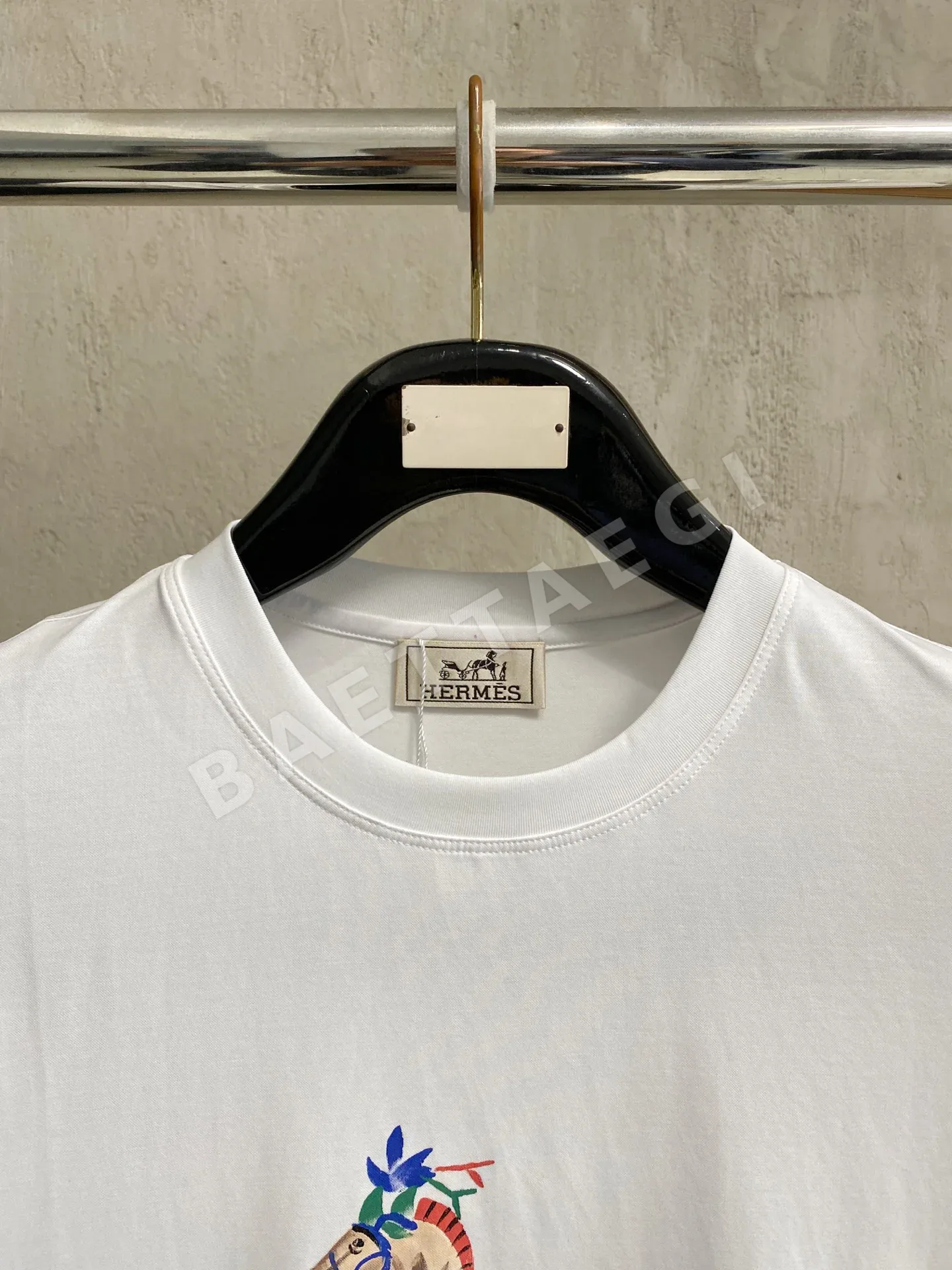 에르메스 크루넥 코튼 반팔 티셔츠 상세 이미지 2