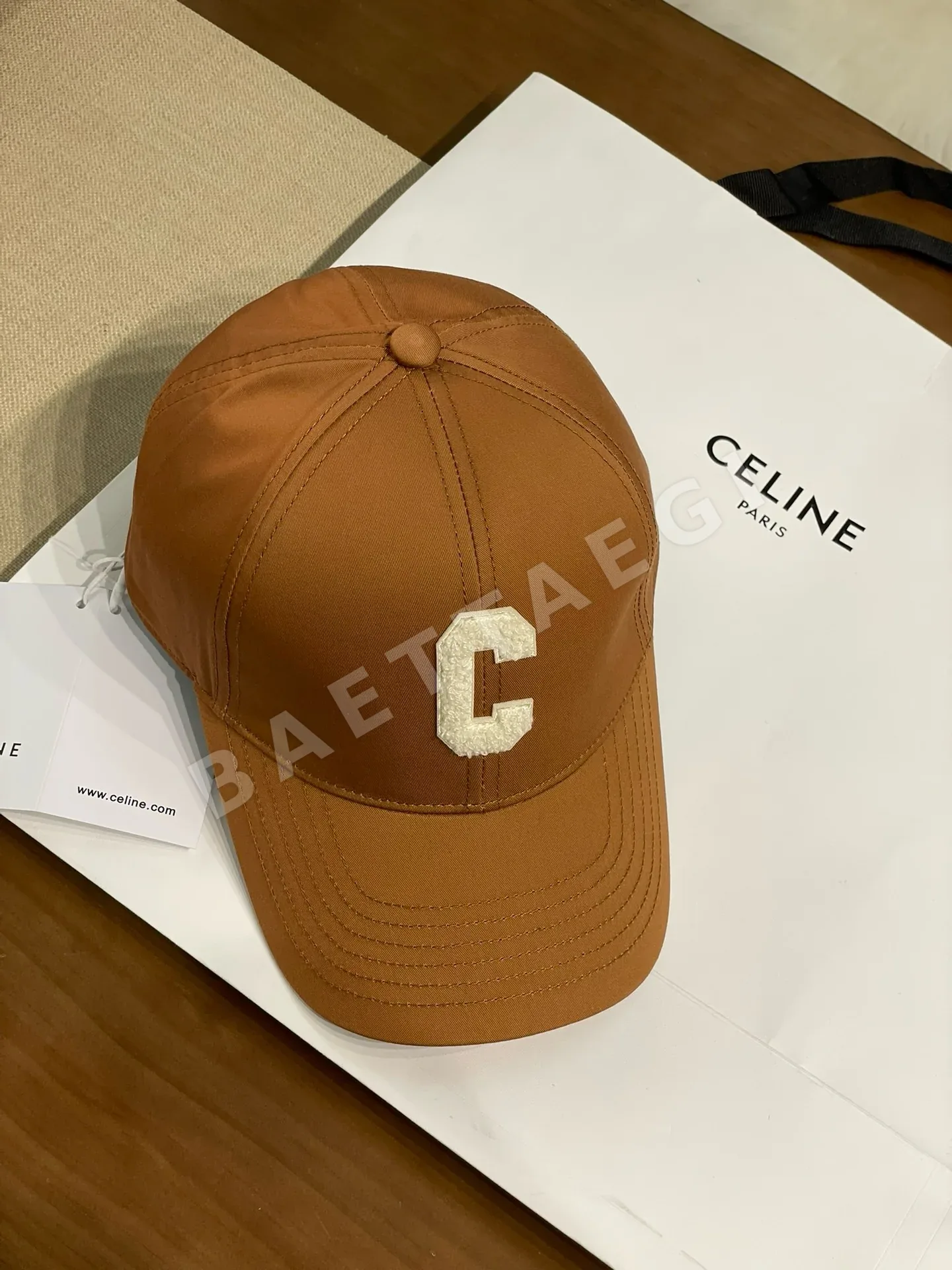 셀린느 더블 C 자수 베이스볼 캡 84450