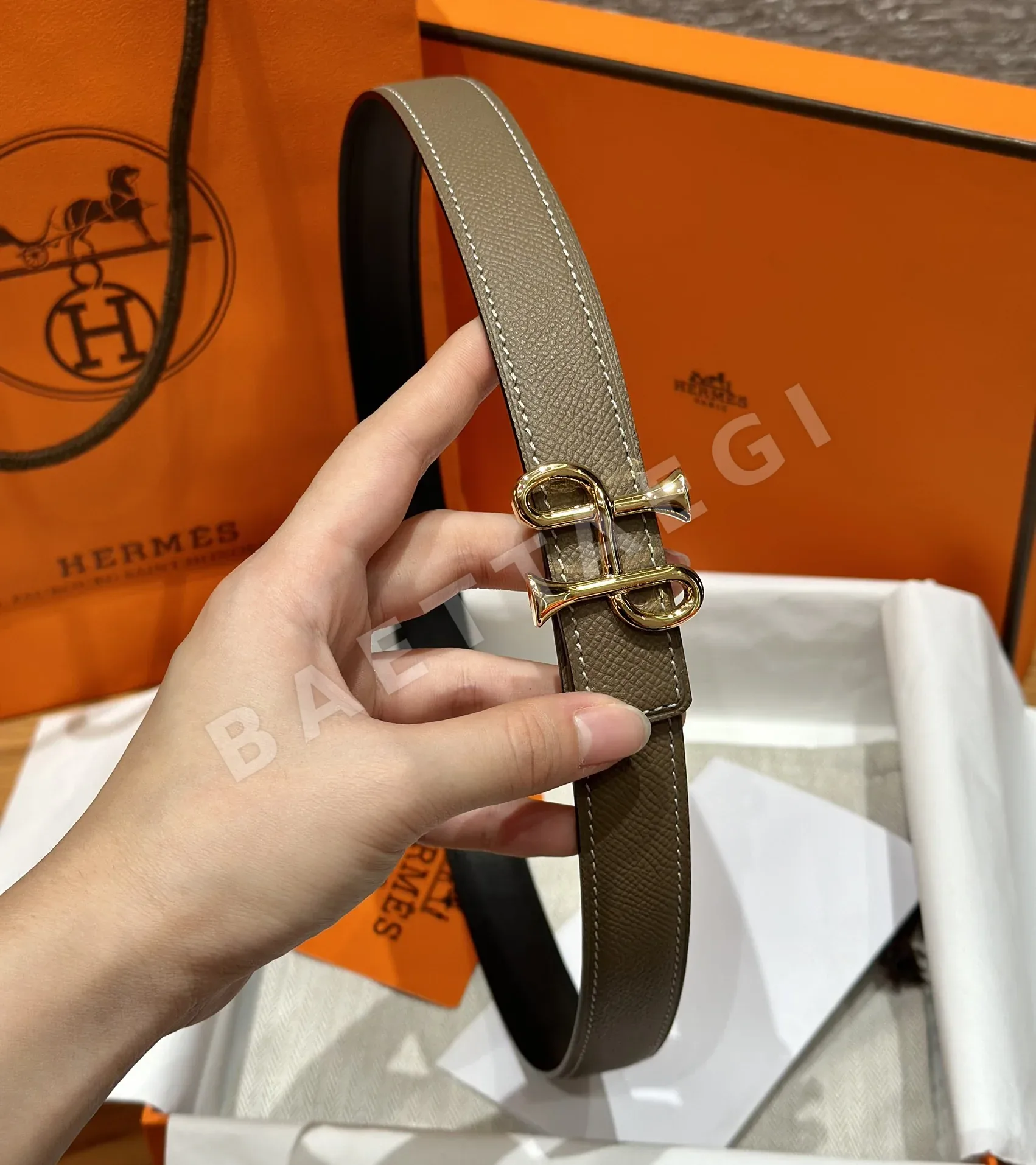 에르메스 H 버클 스위프트 엡솜 가죽 여성 벨트 175968