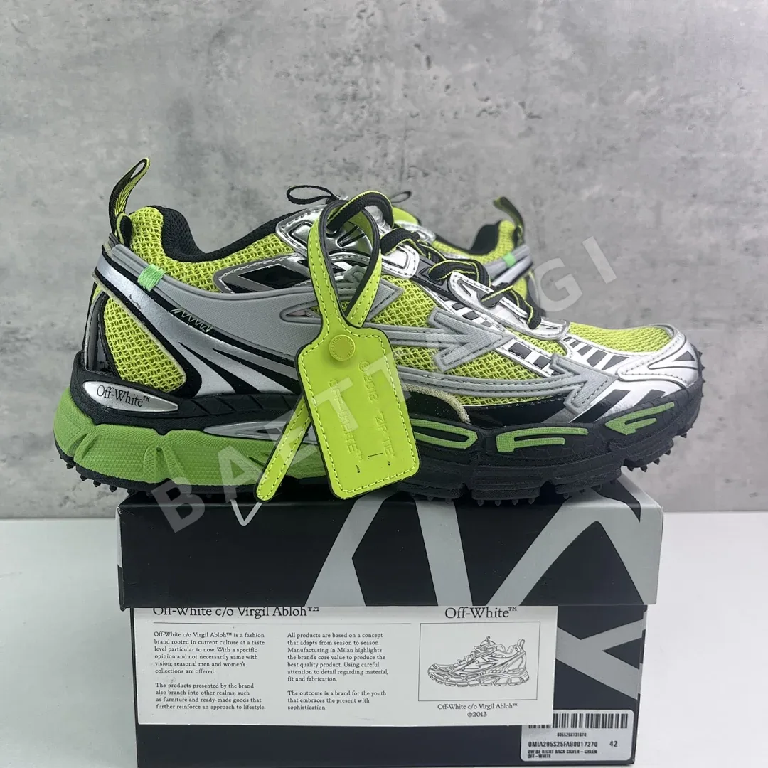 오프화이트 비 라이트 백 202386 Off White Be Right Back Silver Green Fluo 상세 이미지 1
