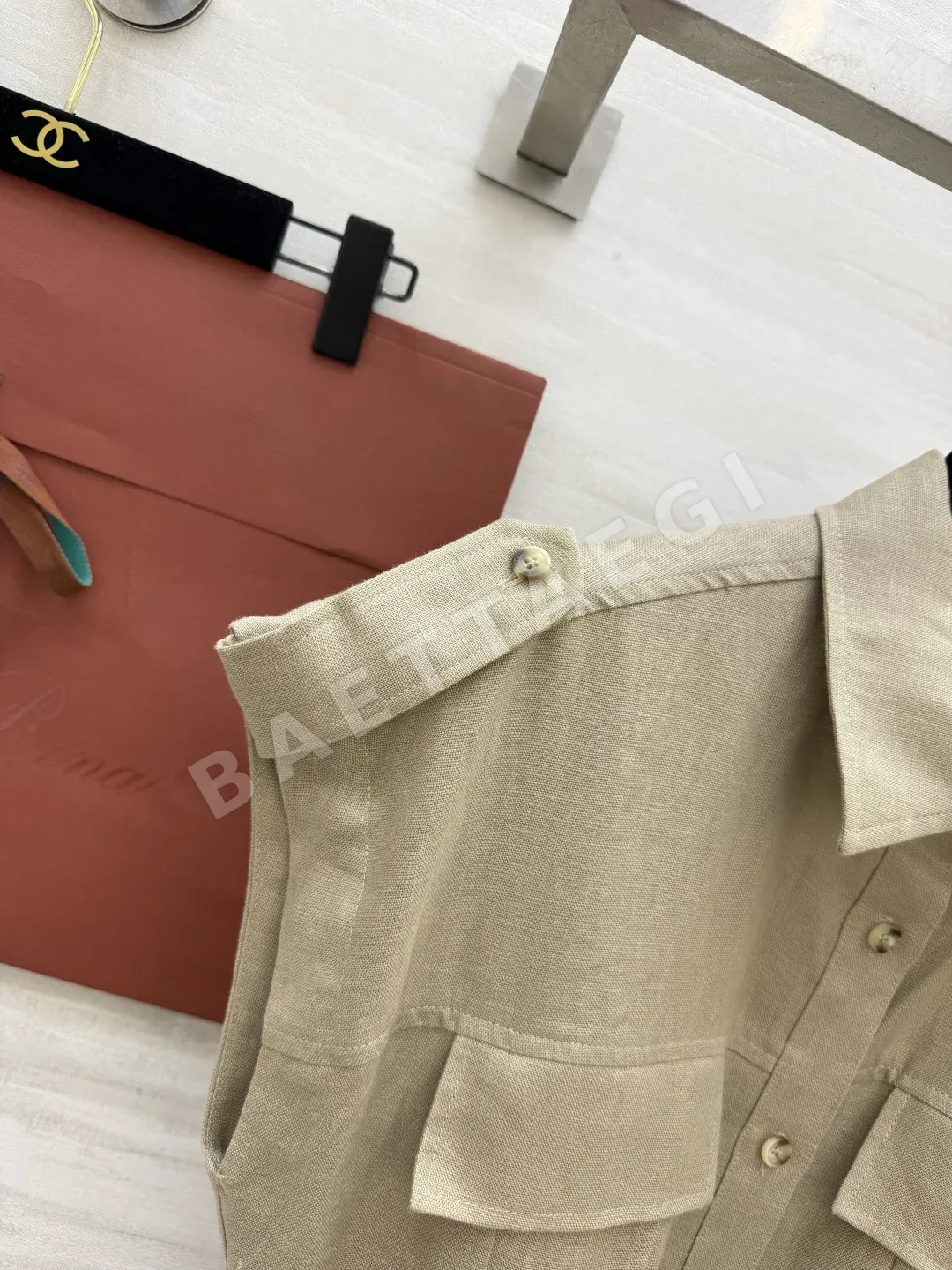 로로피아나 린넨 노슬리브 맥시 원피스 상세 이미지 8