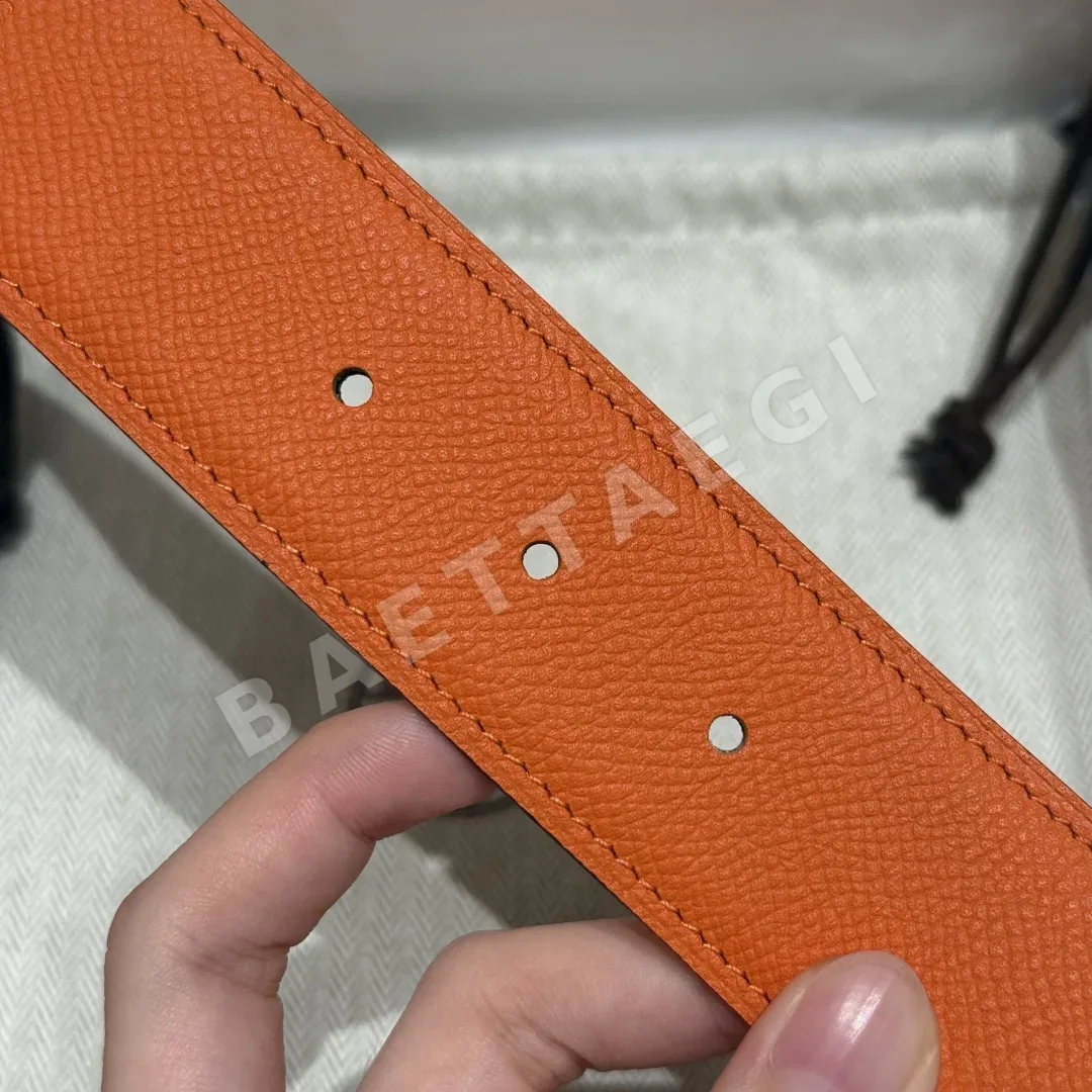 에르메스 H 로고 양면 가죽 벨트 상세 이미지 9