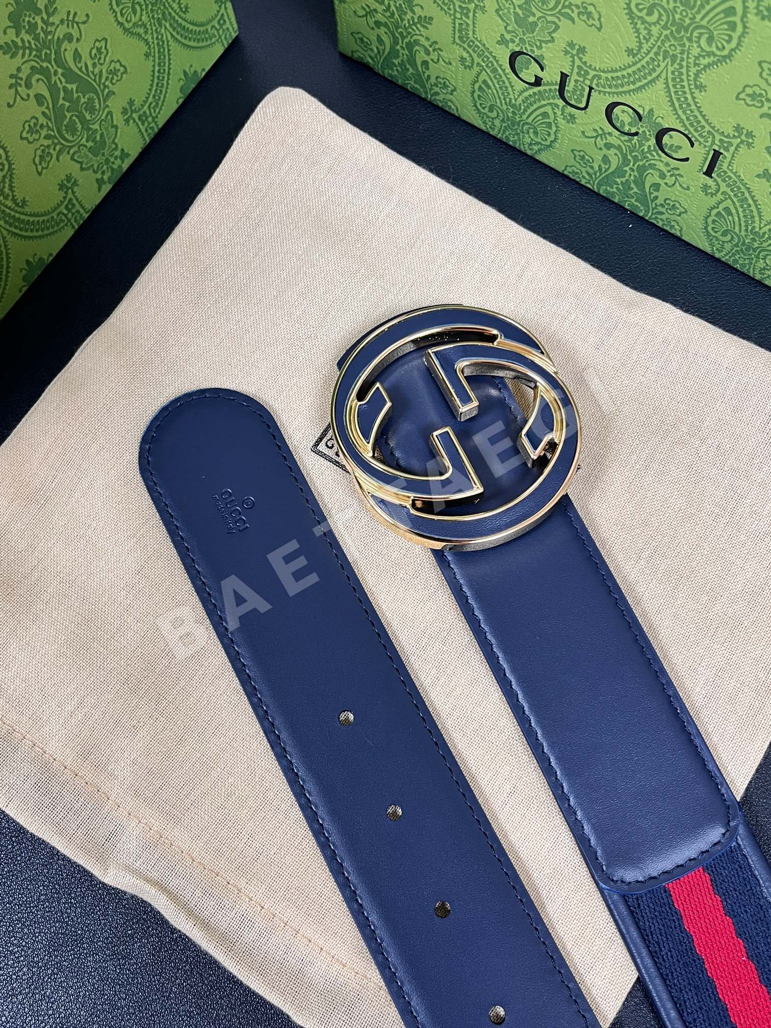 구찌 인터로킹 더블 G 리버서블 가죽 벨트 상세 이미지 3