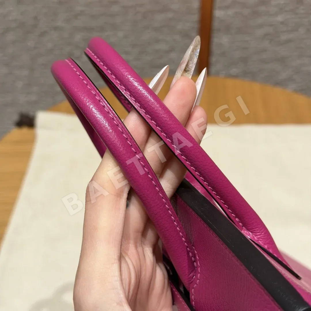 에르메스 로즈퍼플 염소가죽 버킨 25 가방 상세 이미지 9
