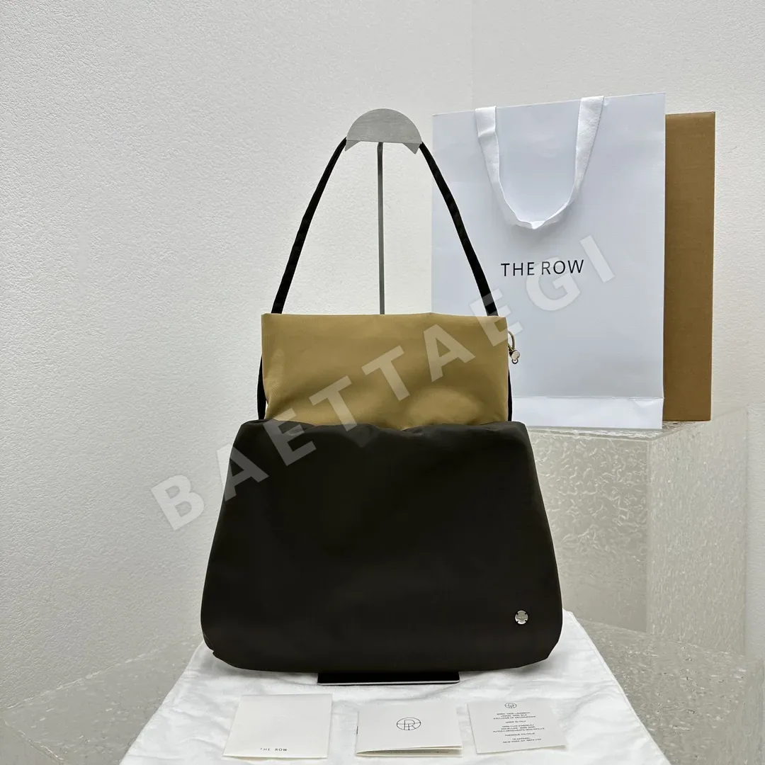 더로우 나일론 컬러블록 클라우드 숄더백 128558