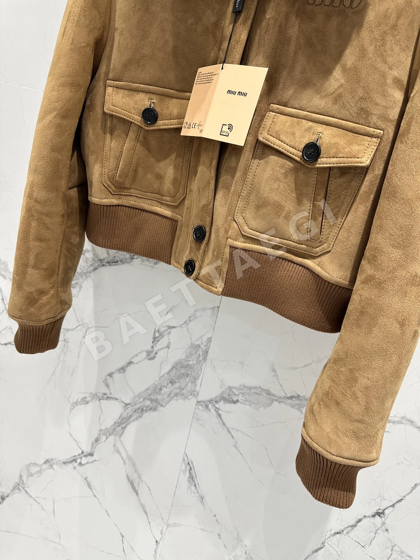 미우미우 울 모피 안감 남성 자켓 상세 이미지 3