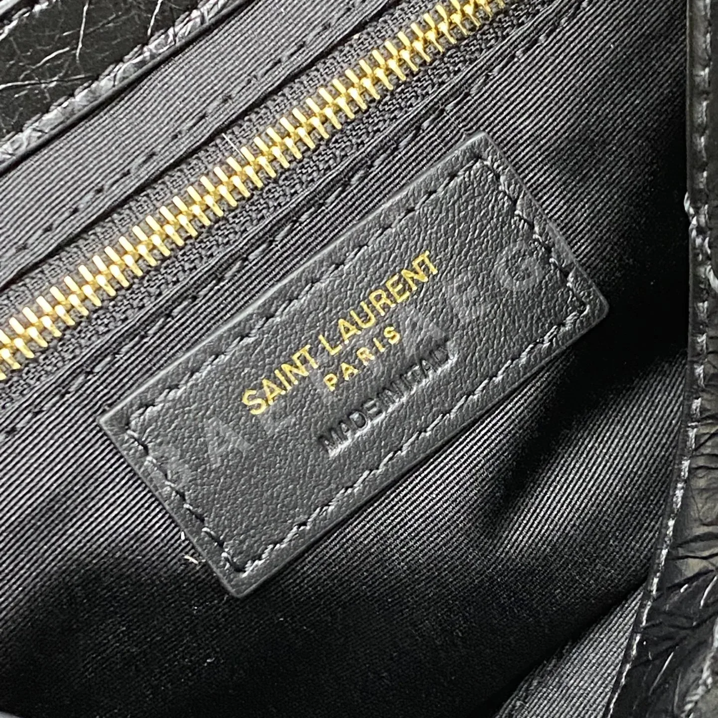 생로랑 오일 왁스 가죽 골드 YSL 로고 니키 미니 토트백 A0088 상세 이미지 9