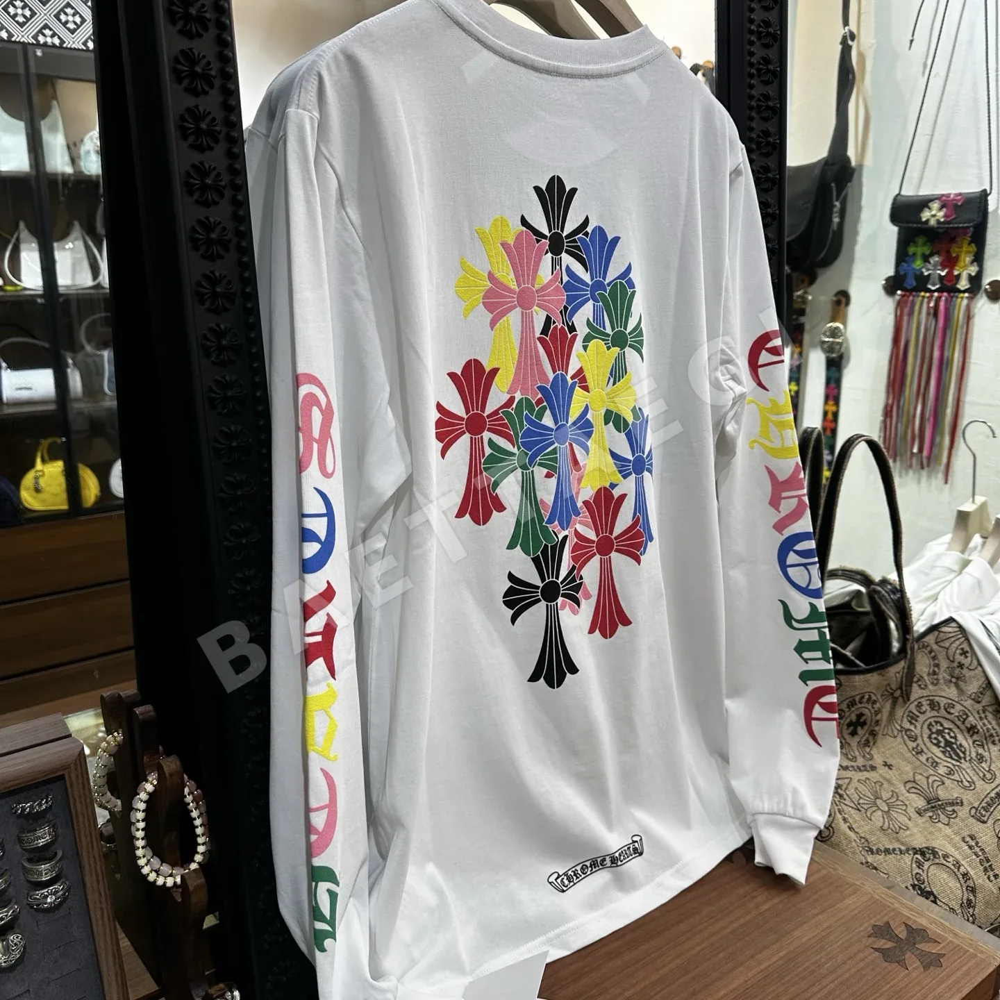 크롬하츠 컬러풀 크로스 남성 긴팔 티셔츠 상세 이미지 6