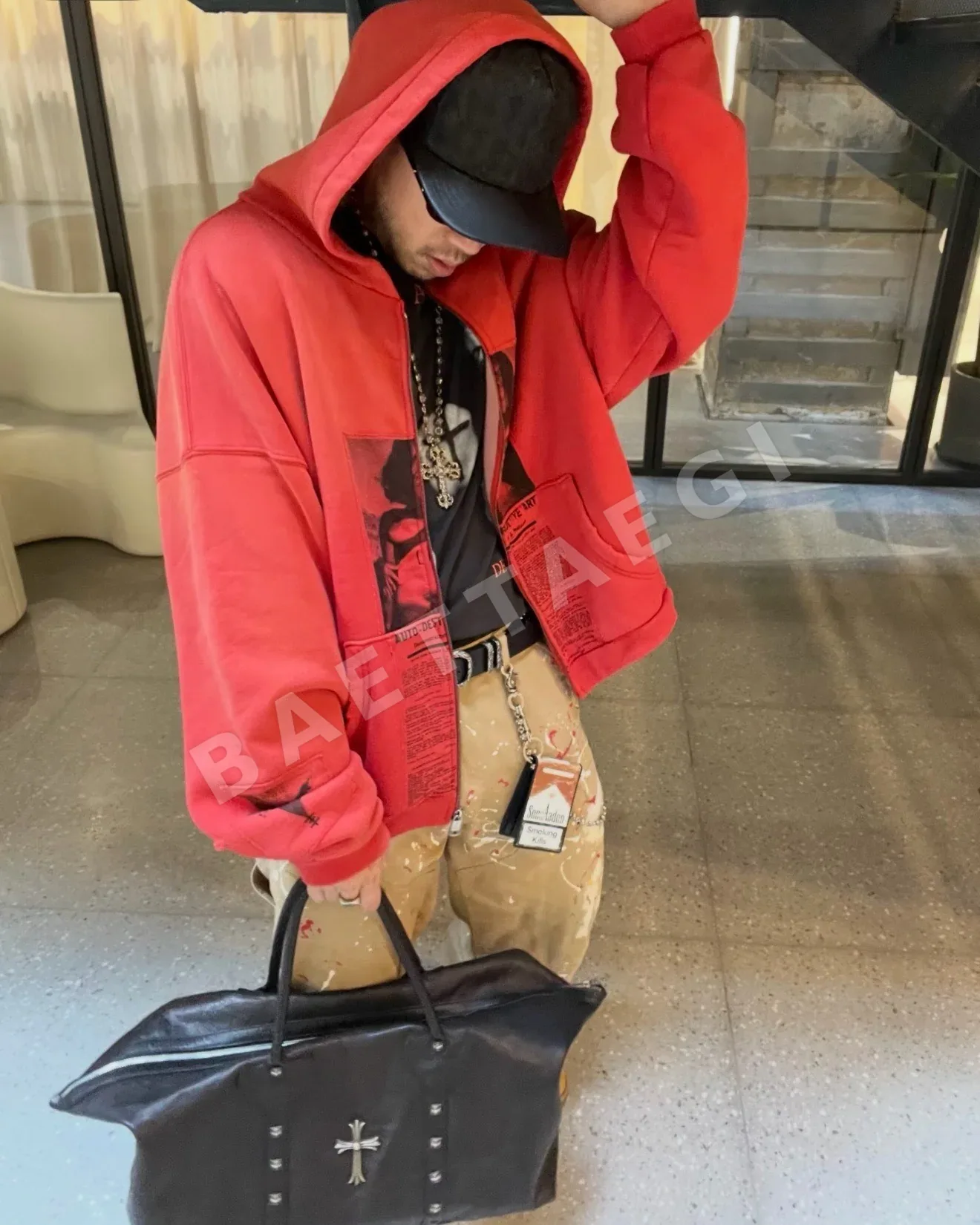 크롬하츠 블랙 크로스 링 트래블 토트백 상세 이미지 13