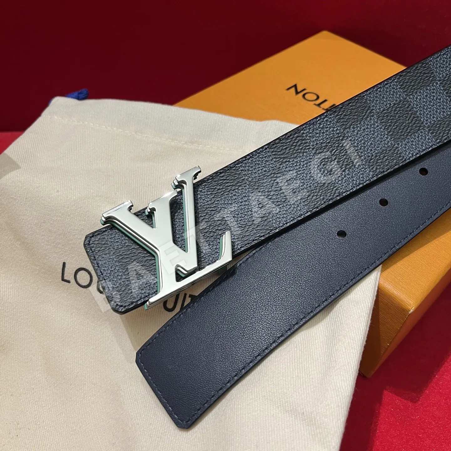 루이비통 LV 옵틱 버클 캔버스 벨트 상세 이미지 4