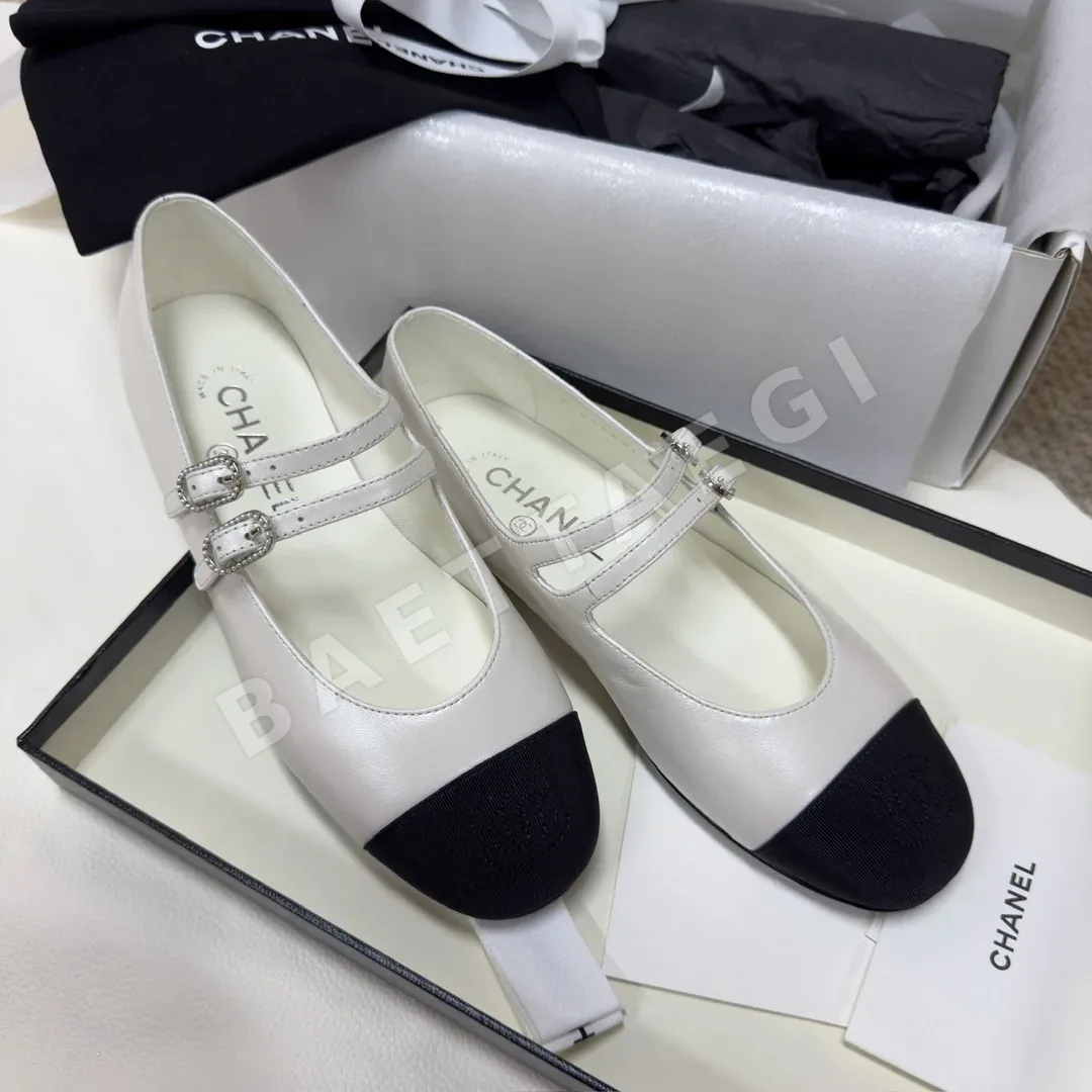 샤넬 24C 더블 버클 펄 램스킨 메리제인 94031
