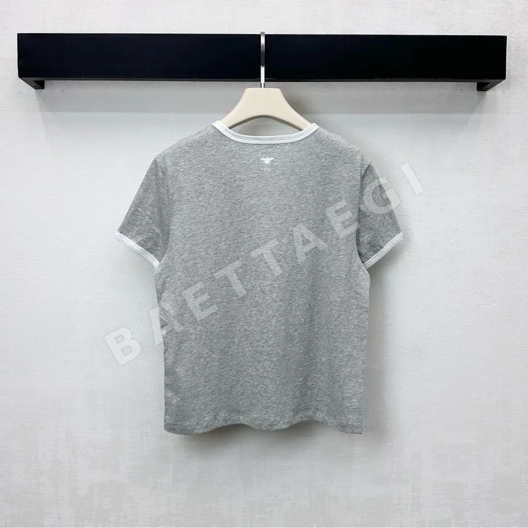 디올 여성 컬러 블록 크루넥 반팔 티셔츠 상세 이미지 6